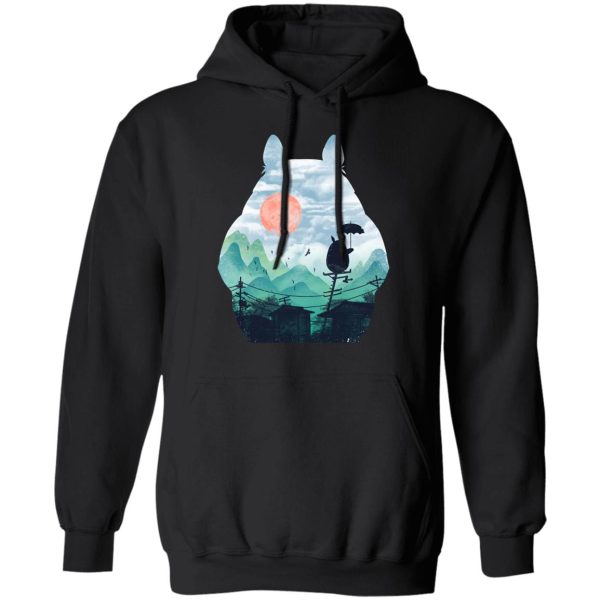 Chat Bus Totoro - Totoro on the Line Lanscape Hoodie-Apparel, Chat Bus Totoro, Hoodie, My Neighbor Totoro