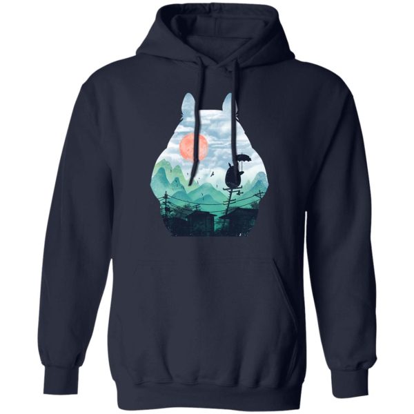 Chat Bus Totoro - Totoro on the Line Lanscape Hoodie-Apparel, Chat Bus Totoro, Hoodie, My Neighbor Totoro