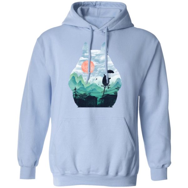 Chat Bus Totoro - Totoro on the Line Lanscape Hoodie-Apparel, Chat Bus Totoro, Hoodie, My Neighbor Totoro