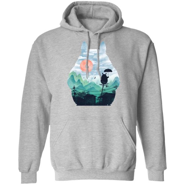 Chat Bus Totoro - Totoro on the Line Lanscape Hoodie-Apparel, Chat Bus Totoro, Hoodie, My Neighbor Totoro