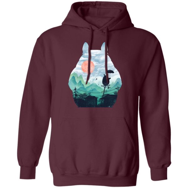 Chat Bus Totoro - Totoro on the Line Lanscape Hoodie-Apparel, Chat Bus Totoro, Hoodie, My Neighbor Totoro