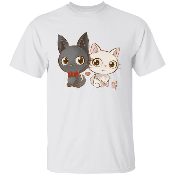 Cat From Kiki's Delivery Service Name - Kiki’s Delivery Service – Jiji and Lily Chibi T Shirt-Apparel, Cat From Kiki's Delivery Service Name, Kiki's Delivery Service, Tshirt