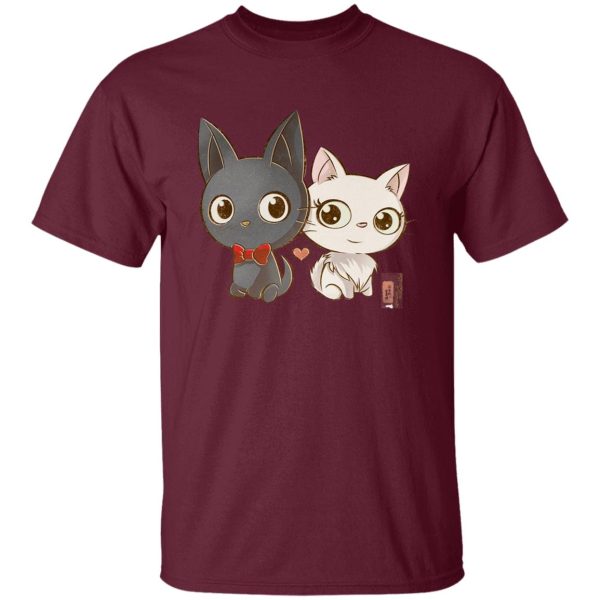 Cat From Kiki's Delivery Service Name - Kiki’s Delivery Service – Jiji and Lily Chibi T Shirt-Apparel, Cat From Kiki's Delivery Service Name, Kiki's Delivery Service, Tshirt