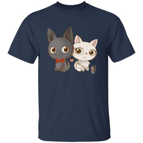 Cat From Kiki's Delivery Service Name - Kiki’s Delivery Service – Jiji and Lily Chibi T Shirt-Apparel, Cat From Kiki's Delivery Service Name, Kiki's Delivery Service, Tshirt