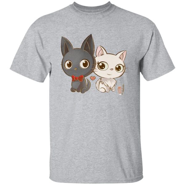 Cat From Kiki's Delivery Service Name - Kiki’s Delivery Service – Jiji and Lily Chibi T Shirt-Apparel, Cat From Kiki's Delivery Service Name, Kiki's Delivery Service, Tshirt