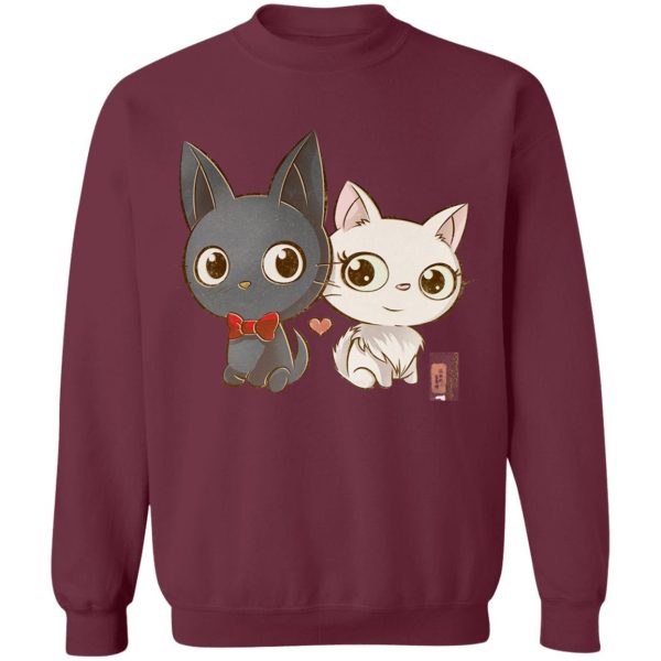 Watch Kiki's Delivery Service - Kiki’s Delivery Service – Jiji and Lily Chibi Sweatshirt-Apparel, Kiki's Delivery Service, Sweatshirt, Watch Kiki's Delivery Service