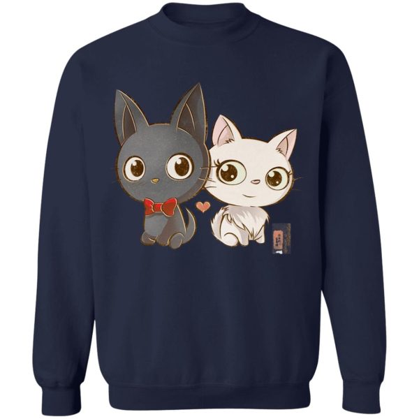 Watch Kiki's Delivery Service - Kiki’s Delivery Service – Jiji and Lily Chibi Sweatshirt-Apparel, Kiki's Delivery Service, Sweatshirt, Watch Kiki's Delivery Service