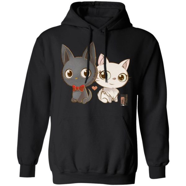 Kiki's Delivery Service Costume - Kiki’s Delivery Service – Jiji and Lily Chibi Hoodie-Apparel, Hoodie, Kiki's Delivery Service, Kiki's Delivery Service Costume