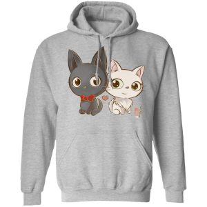 Kiki's Delivery Service Costume - Kiki’s Delivery Service – Jiji and Lily Chibi Hoodie-Apparel, Hoodie, Kiki's Delivery Service, Kiki's Delivery Service Costume