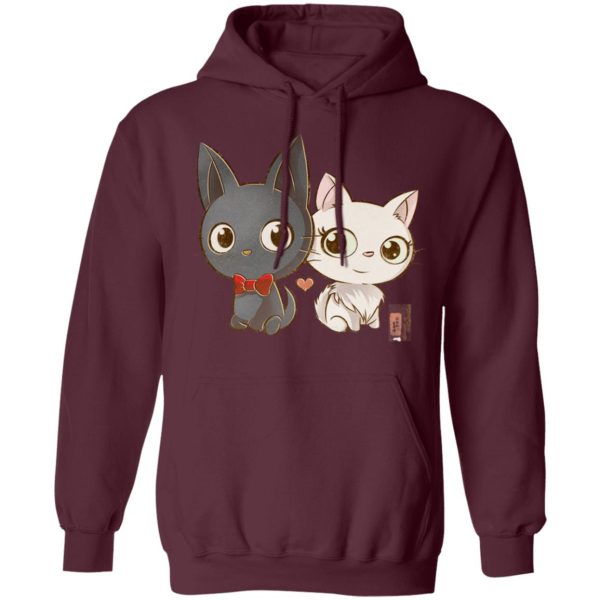 Kiki's Delivery Service Costume - Kiki’s Delivery Service – Jiji and Lily Chibi Hoodie-Apparel, Hoodie, Kiki's Delivery Service, Kiki's Delivery Service Costume