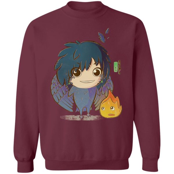 Howl's Moving Castle Howl And Sophie - Howl’s Moving Castle – Howl Chibi Sweatshirt-Apparel, Howl's Moving Castle, Howl's Moving Castle Howl And Sophie, Sweatshirt