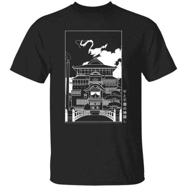 Spirited Away Online - Spirited Away Bathhouse illustrated Graphic T Shirt-Apparel, Spirited Away, Spirited Away Online, Tshirt