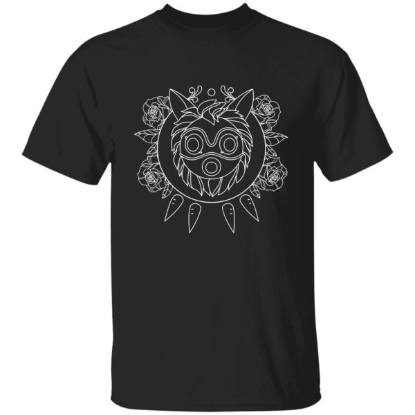 Princess Mononoke Kodama - Princess Mononoke Mask in Black and White T Shirt Unisex-Apparel, princess mononoke, Princess Mononoke Kodama, Tshirt