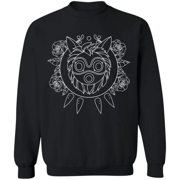 Anime Film Princess Mononoke - Princess Mononoke Mask in Black and White Sweatshirt Unisex-Anime Film Princess Mononoke, Apparel, princess mononoke, Sweatshirt