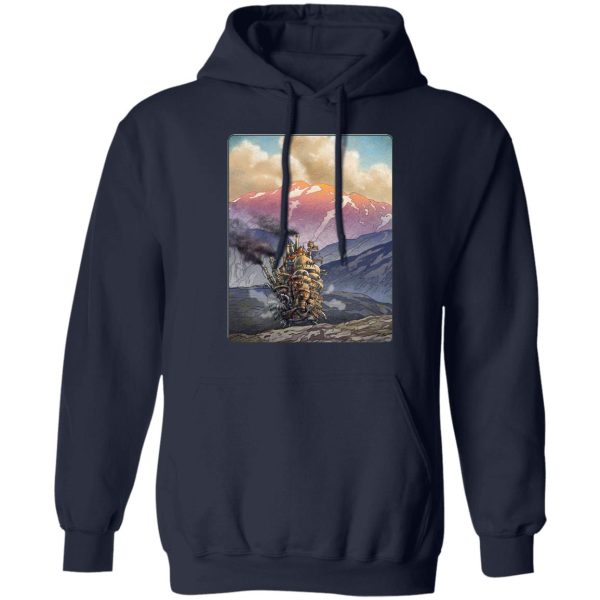 Howl In Howl's Moving Castle - Howl’s Moving Castle Landscape Hoodie-Apparel, Hoodie, Howl In Howl's Moving Castle, Howl's Moving Castle