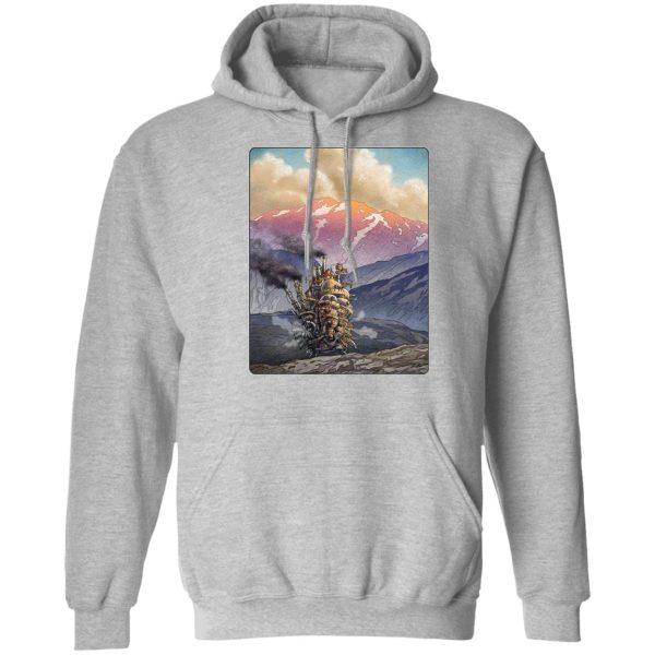 Howl In Howl's Moving Castle - Howl’s Moving Castle Landscape Hoodie-Apparel, Hoodie, Howl In Howl's Moving Castle, Howl's Moving Castle