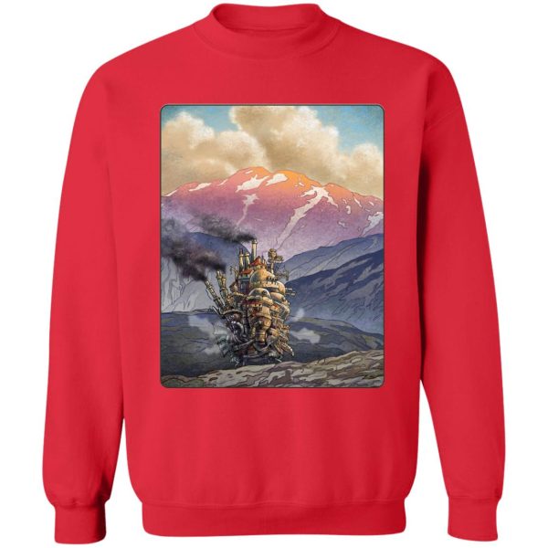 Howl's Moving Castle Movie Cast - Howl’s Moving Castle Landscape Sweatshirt-Apparel, Howl's Moving Castle, Howl's Moving Castle Movie Cast, Sweatshirt