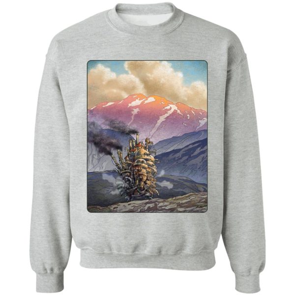 Howl's Moving Castle Movie Cast - Howl’s Moving Castle Landscape Sweatshirt-Apparel, Howl's Moving Castle, Howl's Moving Castle Movie Cast, Sweatshirt