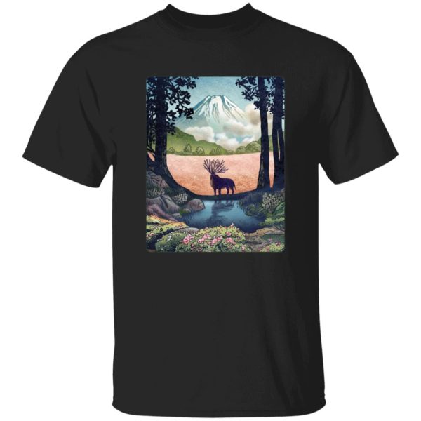 Princess Mononoke Characters - Princess Mononoke – Shishigami Day Time Landscape T Shirt-Apparel, princess mononoke, Princess Mononoke Characters, Tshirt