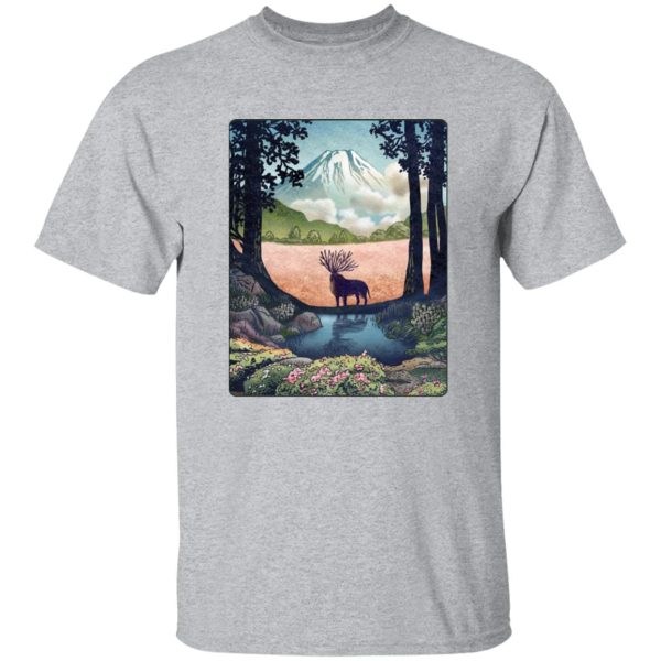 Princess Mononoke Characters - Princess Mononoke – Shishigami Day Time Landscape T Shirt-Apparel, princess mononoke, Princess Mononoke Characters, Tshirt