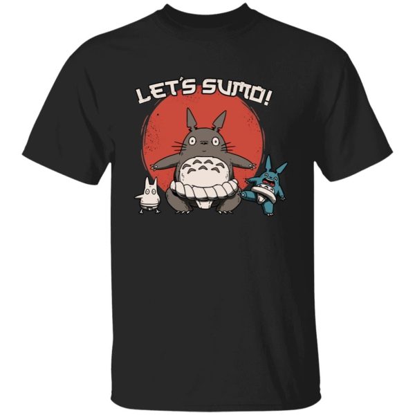 Totoro Soot Sprites - Totoro Let’s Sumo T Shirt-Apparel, My Neighbor Totoro, Totoro Soot Sprites, Tshirt