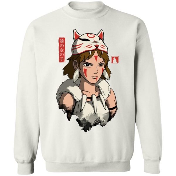 Princess Mononoke-ashitaka - Mononoke The Wolf Girl Sweatshirt-Apparel, princess mononoke, Princess Mononoke Ashitaka, Sweatshirt