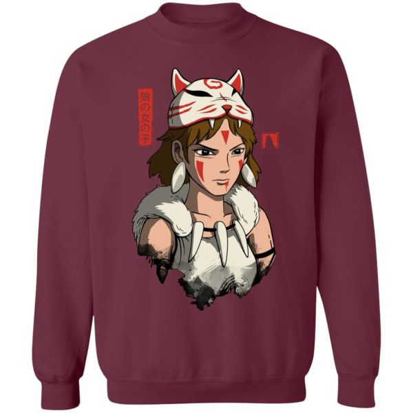 Princess Mononoke-ashitaka - Mononoke The Wolf Girl Sweatshirt-Apparel, princess mononoke, Princess Mononoke Ashitaka, Sweatshirt