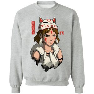 Princess Mononoke-ashitaka - Mononoke The Wolf Girl Sweatshirt-Apparel, princess mononoke, Princess Mononoke Ashitaka, Sweatshirt