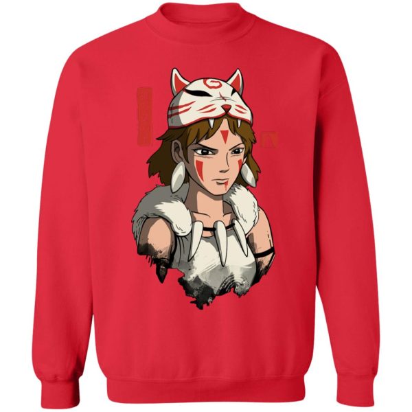 Princess Mononoke-ashitaka - Mononoke The Wolf Girl Sweatshirt-Apparel, princess mononoke, Princess Mononoke Ashitaka, Sweatshirt