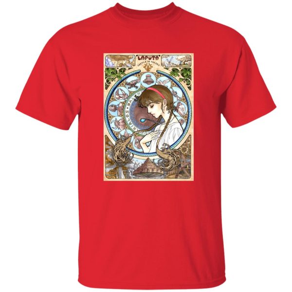 Laputa Castle In The Sky Book - Laputa: Castle in The Sky – Sheeta Portrait Art T Shirt-Apparel, Laputa Castle In The Sky Book, Laputa: Castle in the Sky, Tshirt