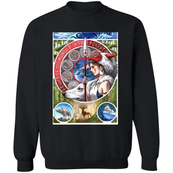 Forest Spirit Princess Mononoke - Princess Mononoke Portrait Art Sweatshirt-Apparel, Forest Spirit Princess Mononoke, princess mononoke, Sweatshirt