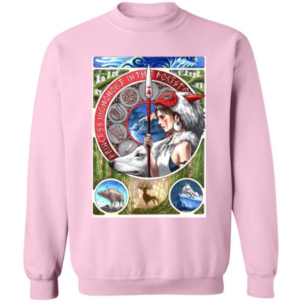 Forest Spirit Princess Mononoke - Princess Mononoke Portrait Art Sweatshirt-Apparel, Forest Spirit Princess Mononoke, princess mononoke, Sweatshirt