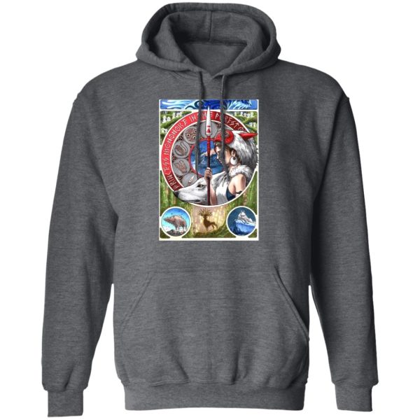 Characters In Princess Mononoke - Princess Mononoke Portrait Art Hoodie-Apparel, Characters In Princess Mononoke, Hoodie, princess mononoke