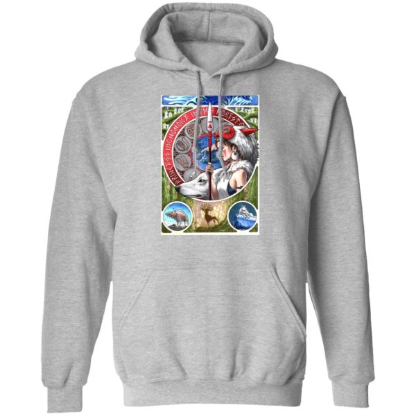 Characters In Princess Mononoke - Princess Mononoke Portrait Art Hoodie-Apparel, Characters In Princess Mononoke, Hoodie, princess mononoke