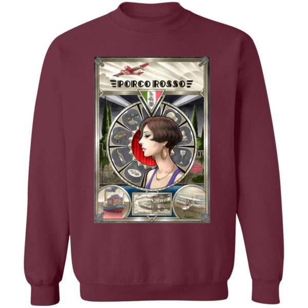 Porco Rosso Fiona Portrait Art Sweatshirt-Apparel, porco rosso, Sweatshirt