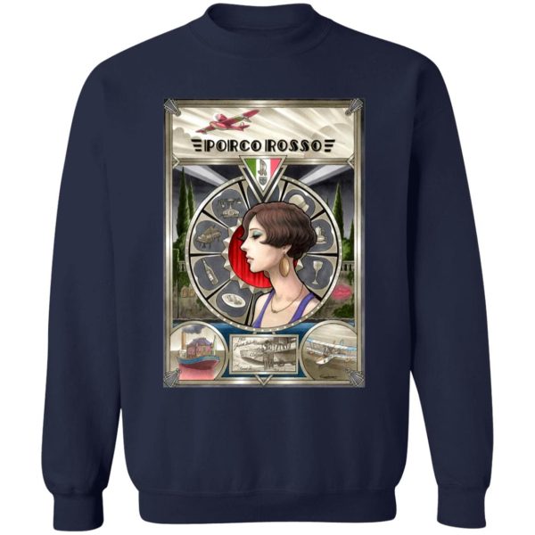 Porco Rosso Fiona Portrait Art Sweatshirt-Apparel, porco rosso, Sweatshirt