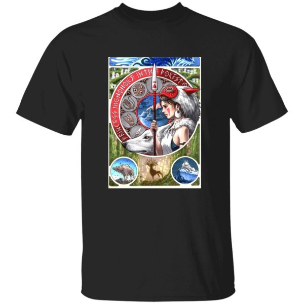 Princess Mononoke Actors - Princess Mononoke Portrait Art T Shirt-Apparel, princess mononoke, Princess Mononoke Actors, Tshirt