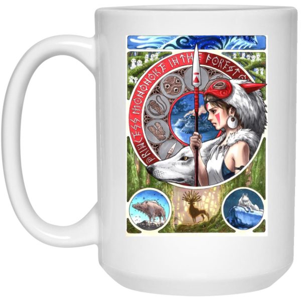 Princess Mononoke Mask - Princess Mononoke Portrait Art Mug-House Decor, Mug, princess mononoke, Princess Mononoke Mask