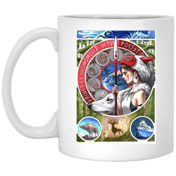 Princess Mononoke Mask - Princess Mononoke Portrait Art Mug-House Decor, Mug, princess mononoke, Princess Mononoke Mask