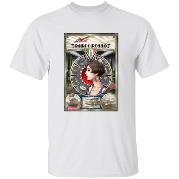 Porco Rosso Fiona Portrait Art T Shirt-Apparel, porco rosso, Tshirt