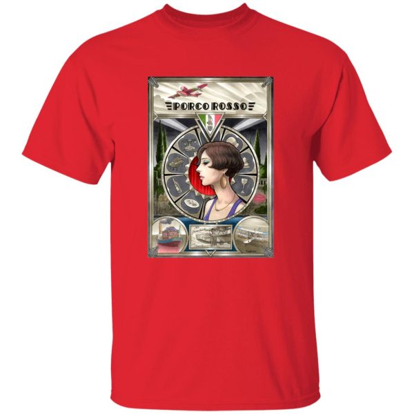 Porco Rosso Fiona Portrait Art T Shirt-Apparel, porco rosso, Tshirt