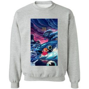 What Does Ponyo Mean - Ponyo 2008 Illustration Sweatshirt-Apparel, ponyo, Sweatshirt, What Does Ponyo Mean