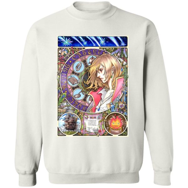 Howl's Moving Castle Music Score - Howl Portrait Art Sweatshirt-Apparel, Howl's Moving Castle, Howl's Moving Castle Music Score, Sweatshirt