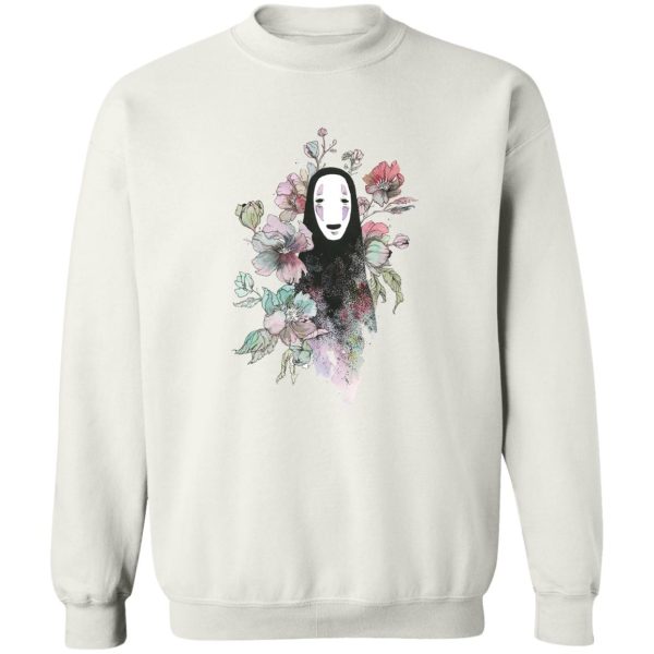 Spirited Away Japanese - Spirited Away – Kaonashi by the Flowers Sweatshirt-Apparel, Spirited Away, Spirited Away Japanese, Sweatshirt