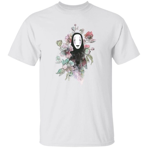 Spirited Away Live Action - Spirited Away – Kaonashi by the Flowers T Shirt-Apparel, Spirited Away, Spirited Away Live Action, Tshirt