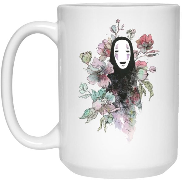 Spirited Away Dust Sprites - Spirited Away – Kaonashi by the Flowers Mug-House Decor, Mug, Spirited Away, Spirited Away Dust Sprites