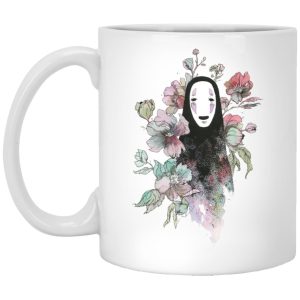 Spirited Away Dust Sprites - Spirited Away – Kaonashi by the Flowers Mug-House Decor, Mug, Spirited Away, Spirited Away Dust Sprites