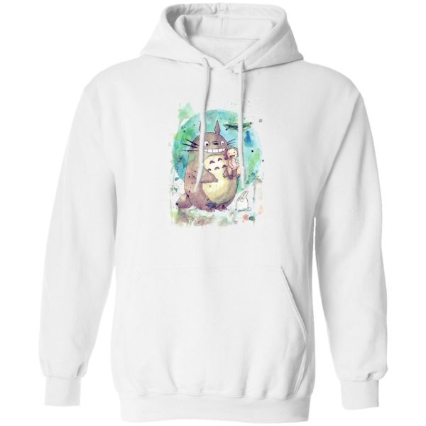 Totoro Characters - Totoro and Mei Watercolor Hoodie-Apparel, Hoodie, My Neighbor Totoro, Totoro Characters