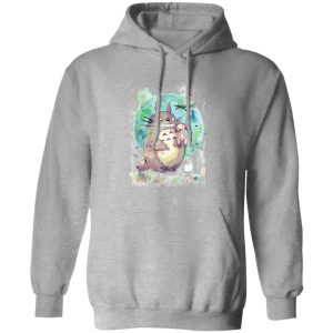 Totoro Characters - Totoro and Mei Watercolor Hoodie-Apparel, Hoodie, My Neighbor Totoro, Totoro Characters