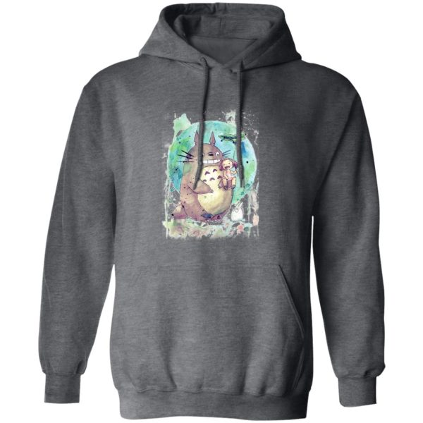 Totoro Characters - Totoro and Mei Watercolor Hoodie-Apparel, Hoodie, My Neighbor Totoro, Totoro Characters